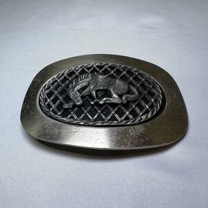 Reining Western Belt‎ Buckle Rodeo Silver And Black